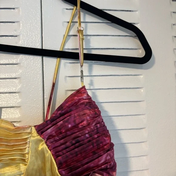 Elegant Pink and Yellow Floral Maxi Dress - Picture 6 of 16